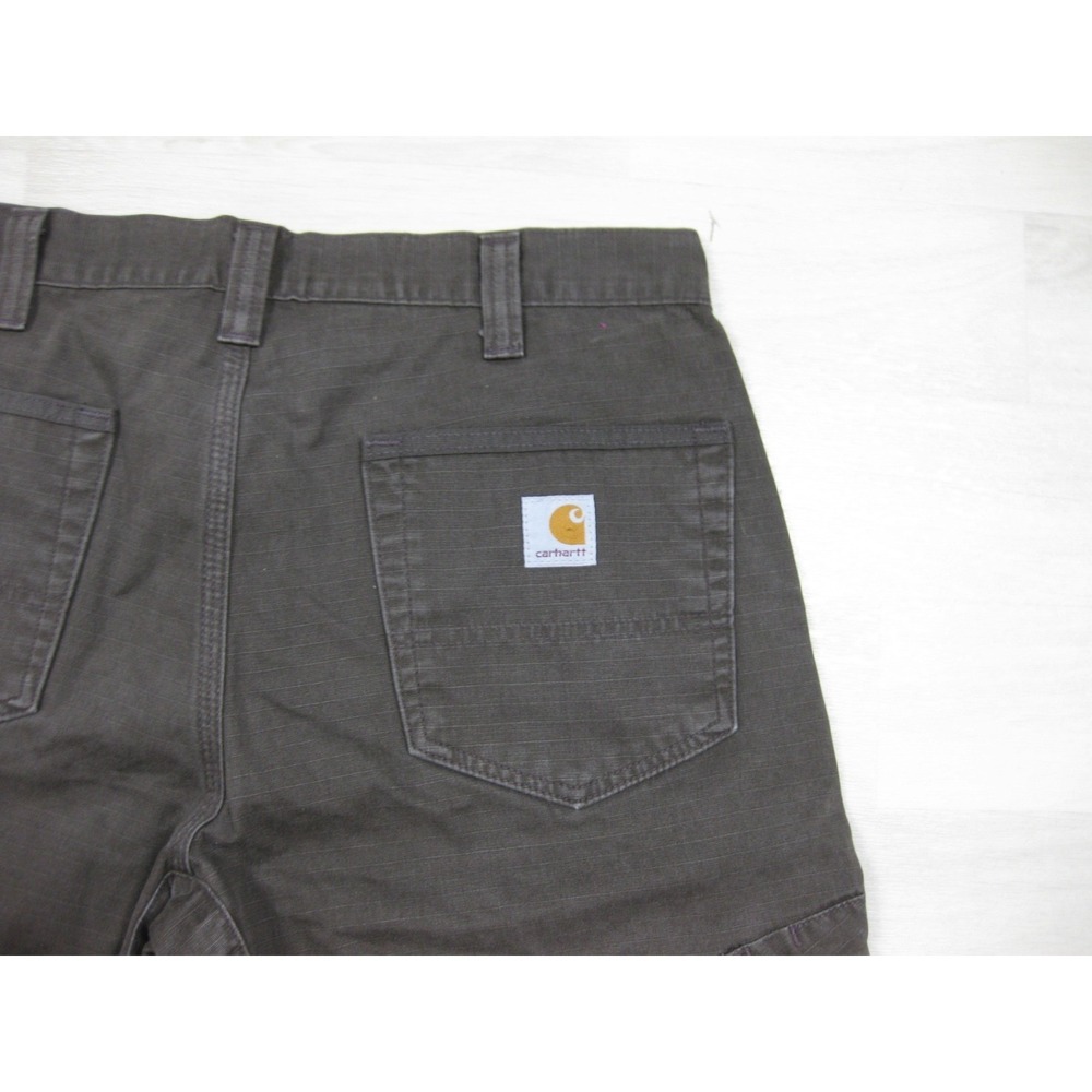 Carhartt Ripstop Cargo Work Pants Men's (33x29) Loose Fit Brown Double Knee - Picture 9 of 14